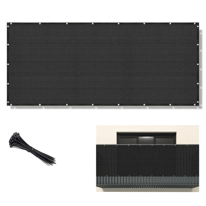Commercial Balcony Windscreen Fence Privacy Screen Cover – Black