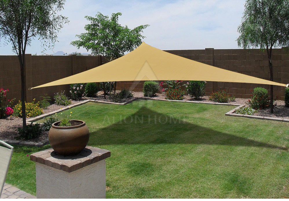 HDPE Triangle Sun Shade Sail – Sand