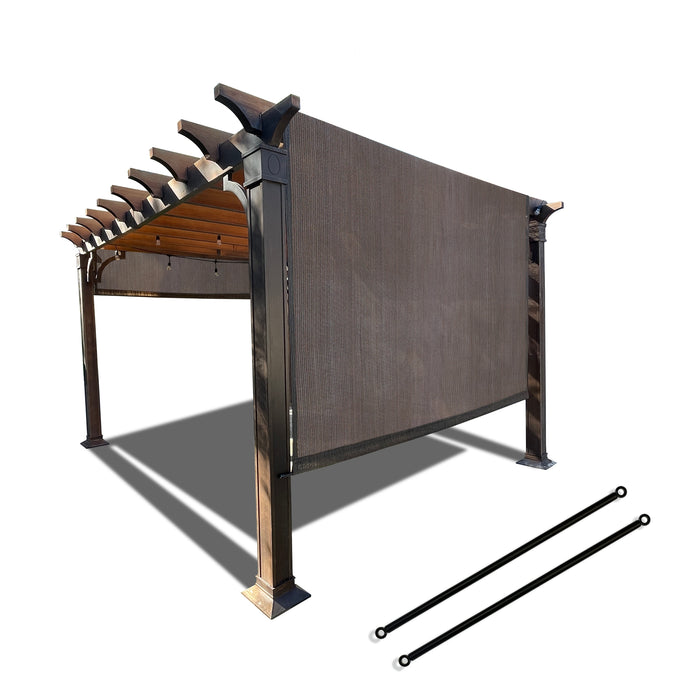 Breathable Pergola Shade Cover Replacement - Pergola Replacement Canopy Adjustable Sun Shade Cover with Heavy Duty Metal Weighted Rods - Grey