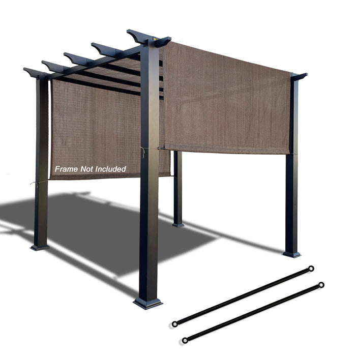 Breathable Pergola Shade Cover Replacement - Pergola Replacement Canopy Adjustable Sun Shade Cover with Heavy Duty Metal Weighted Rods - Grey