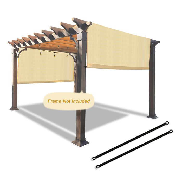 Breathable Pergola Shade Cover Replacement - Pergola Replacement Canopy Adjustable Sun Shade Cover with Heavy Duty Metal Weighted Rods - Grey