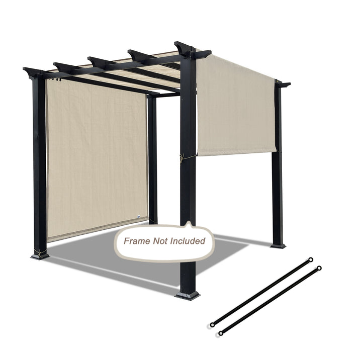Breathable Pergola Shade Cover Replacement - Pergola Replacement Canopy Adjustable Sun Shade Cover with Heavy Duty Metal Weighted Rods - Grey
