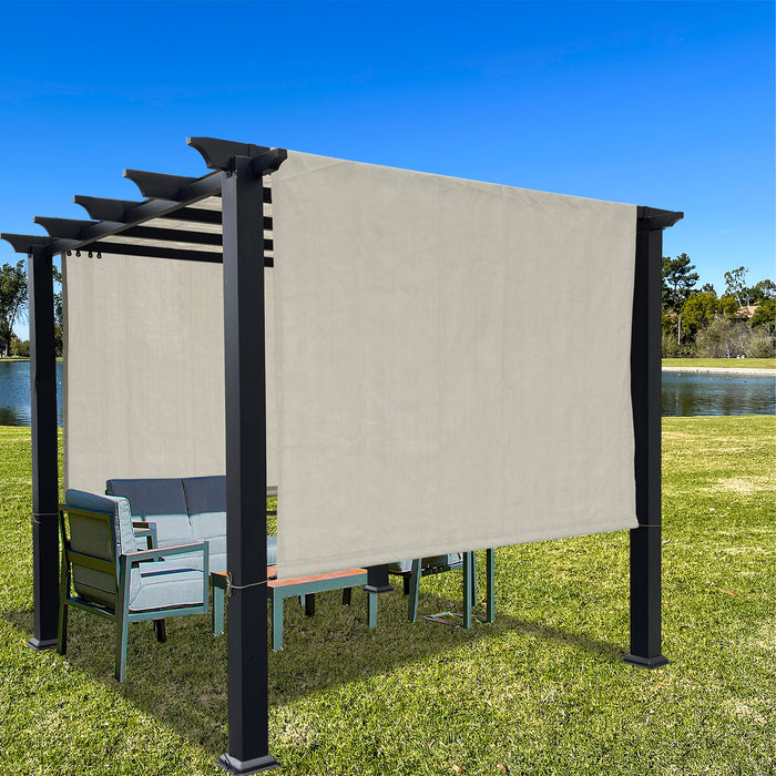 Breathable Pergola Shade Cover Replacement - Pergola Replacement Canopy Adjustable Sun Shade Cover with Heavy Duty Metal Weighted Rods - Grey