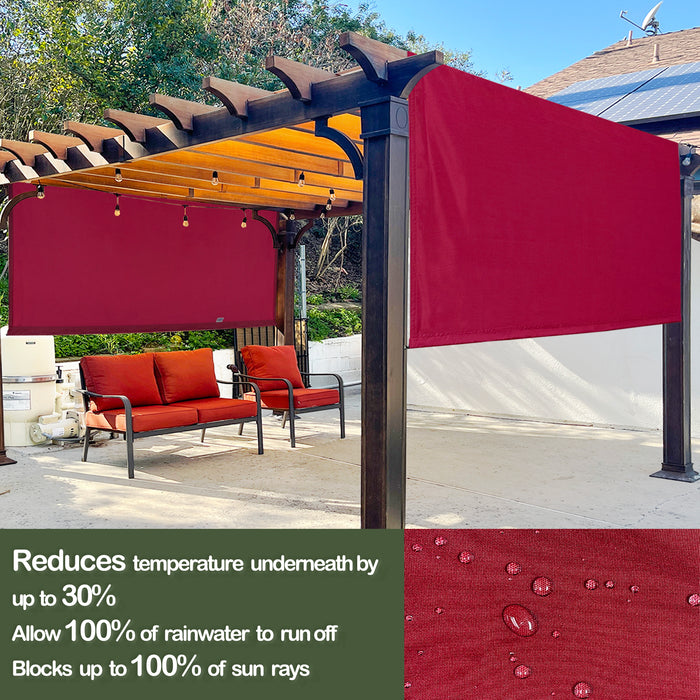 Waterproof Pergola Shade Cover Replacement Canopy with Rod Pockets – Burgundy Red