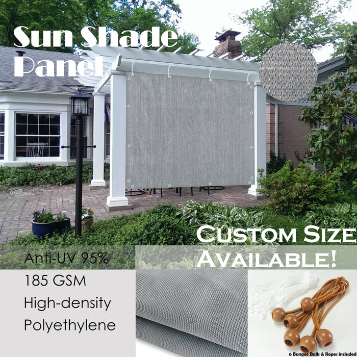 HDPE Sun Shade Cover Panel with 4-Side Grommets – Grey