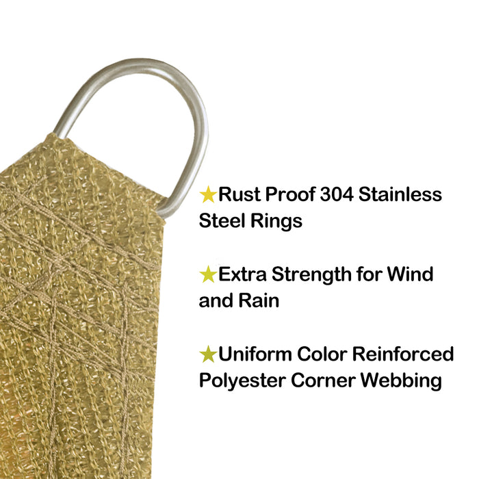 HDPE Triangle Sun Shade Sail – Sand
