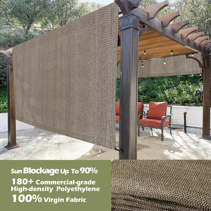 HDPE Breathable Pergola Shade Cover Replacement with Rod Pockets – Walnut