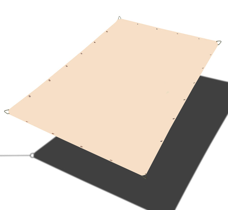 Waterproof Straight-Edge Rectangle Sail – Beige