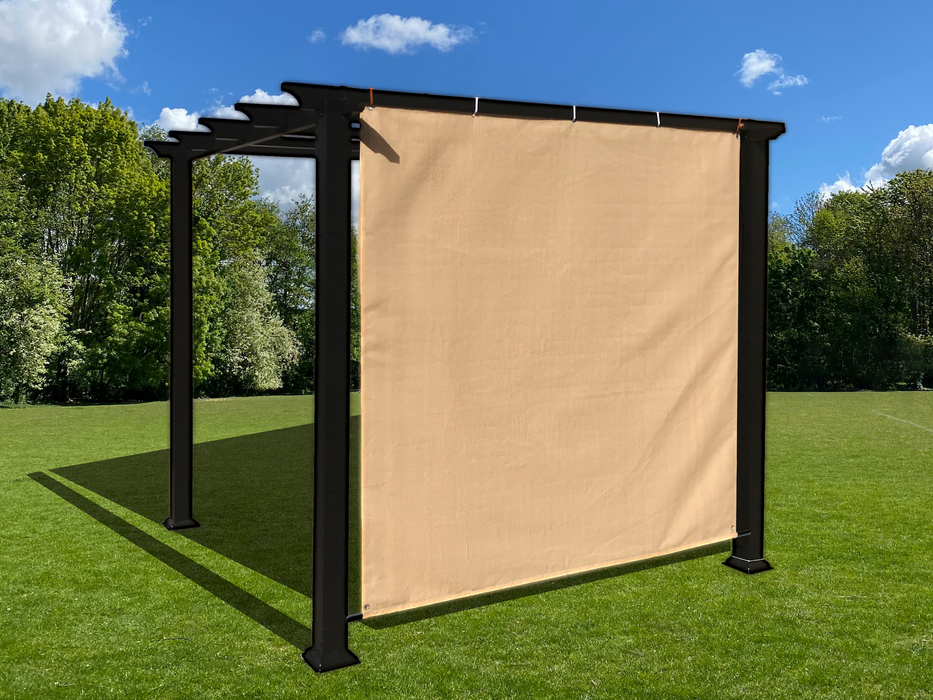 HDPE Sun Shade Cover Panel with 1-Side Grommets & 1-Side Rod Pocket – Beige