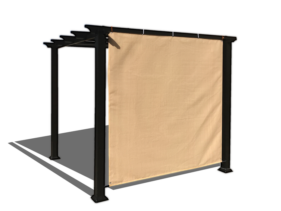 HDPE Sun Shade Cover Panel with 1-Side Grommets & 1-Side Rod Pocket – Beige