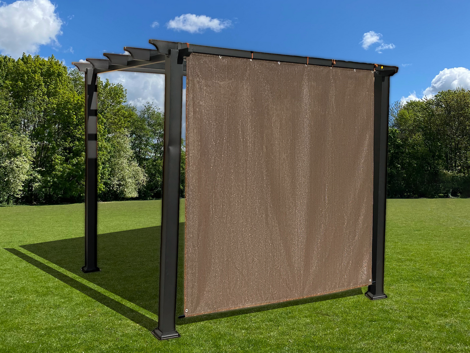 HDPE Sun Shade Cover Panel with 1-Side Grommets & 1-Side Rod Pocket – Brown