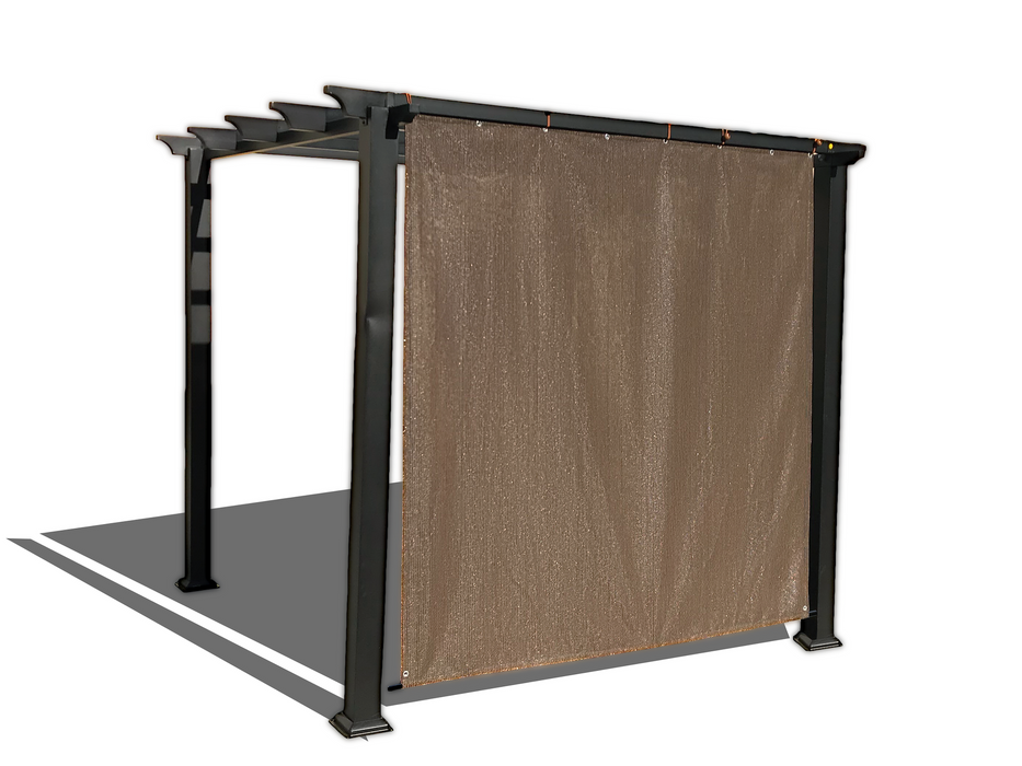 HDPE Sun Shade Cover Panel with 1-Side Grommets & 1-Side Rod Pocket – Brown
