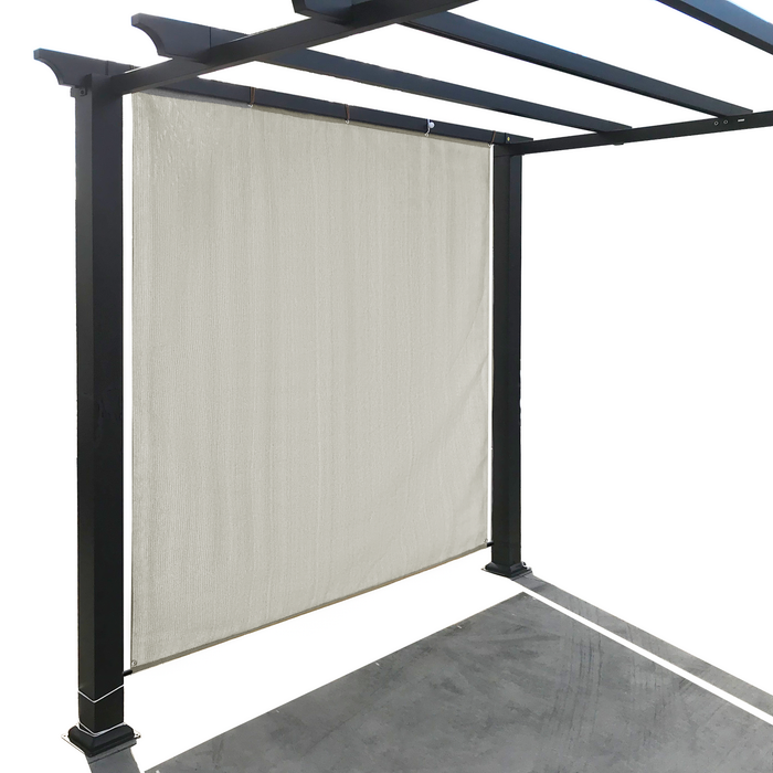 HDPE Sun Shade Cover Panel with 1-Side Grommets & 1-Side Rod Pocket – Smoke Tan