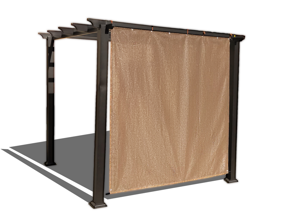 HDPE Sun Shade Cover Panel with 1-Side Grommets & 1-Side Rod Pocket – Walnut