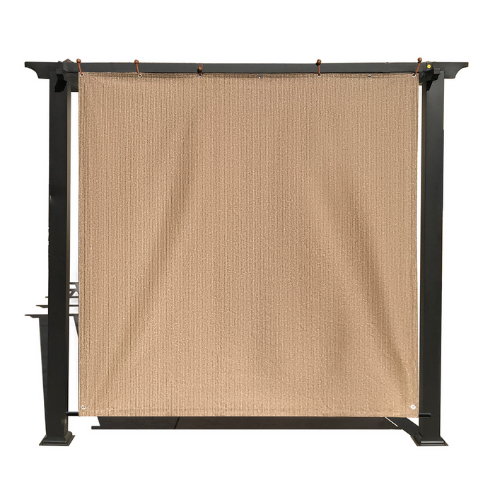 HDPE Sun Shade Cover Panel with 1-Side Grommets & 1-Side Rod Pocket – Walnut