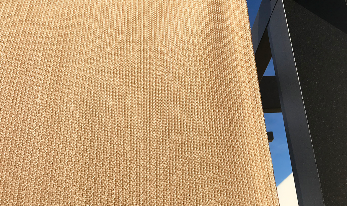 HDPE Sun Shade Cover Panel with 2-Side Rod Pockets – Beige