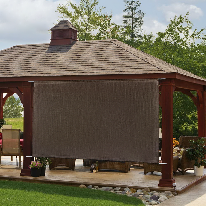 HDPE Sun Shade Cover Panel with 2-Side Rod Pockets – Brown