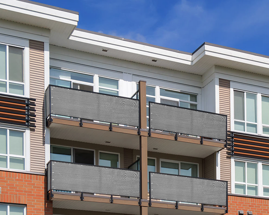 Commercial Balcony Windscreen Fence Privacy Screen Cover – Grey