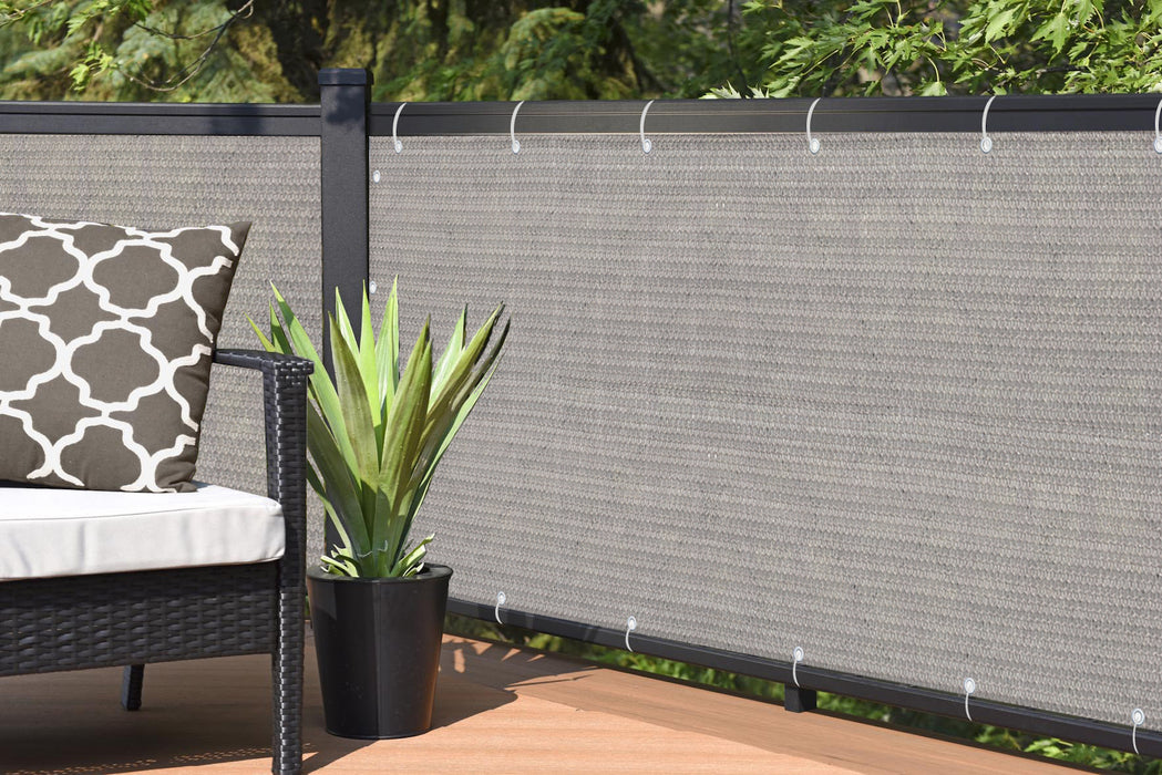 3ft, 4ft, 4ft, 6ft Tall Commercial Balcony Windscreen Fence Privacy Screen Cover – Smoke Tan