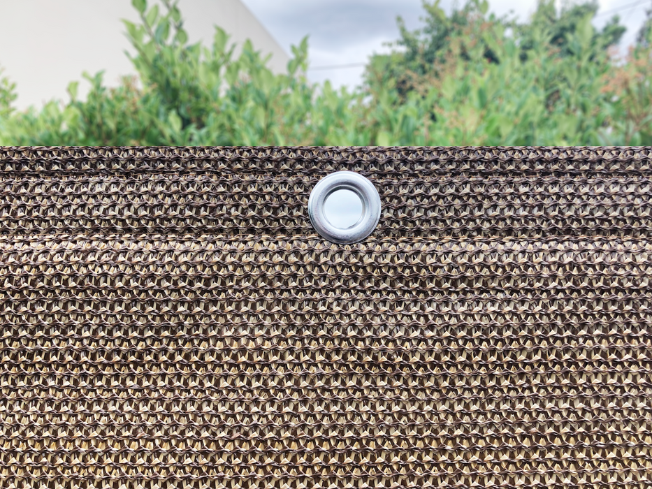 2ft, 3ft, 4ft, 5ft, 6ft, 8ft and 10ft Tall Commercial Balcony Windscreen Fence Privacy Screen Cover Reinforced with Hems and Grommets on 4 sides – Walnut