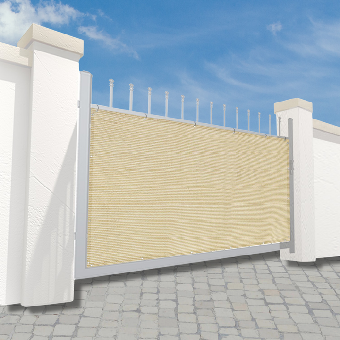 Gate Screen Cover Gate Privacy Screen Privacy Barrier for Fence, Railing, Gate, Driveway – Beige
