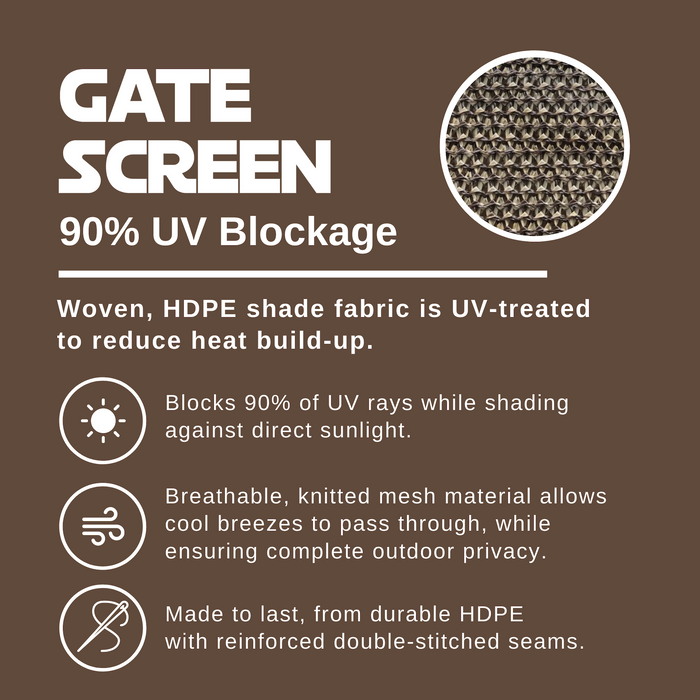 Gate Screen Cover Gate Privacy Screen Privacy Barrier for Fence, Railing, Gate, Driveway – Brown