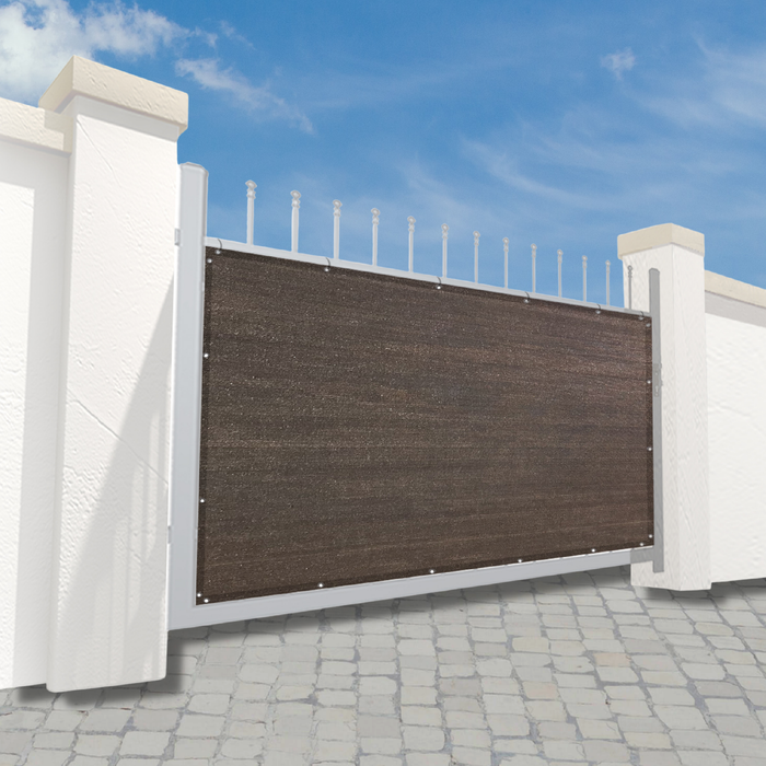 Gate Screen Cover Gate Privacy Screen Privacy Barrier for Fence, Railing, Gate, Driveway – Brown