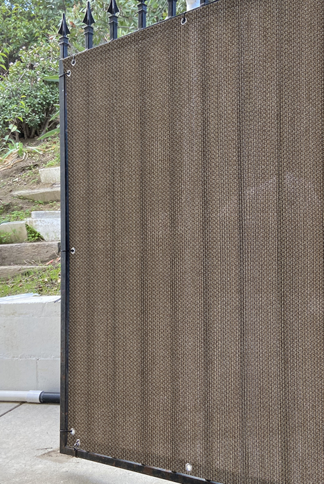 Gate Screen Cover Gate Privacy Screen Privacy Barrier for Fence, Railing, Gate, Driveway – Walnut