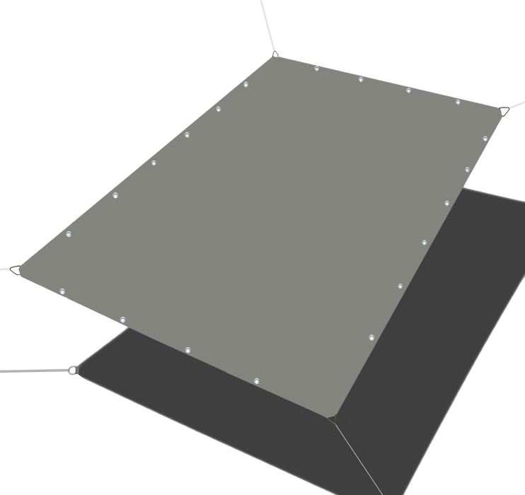 Waterproof Straight-Edge Rectangle Sail – Grey