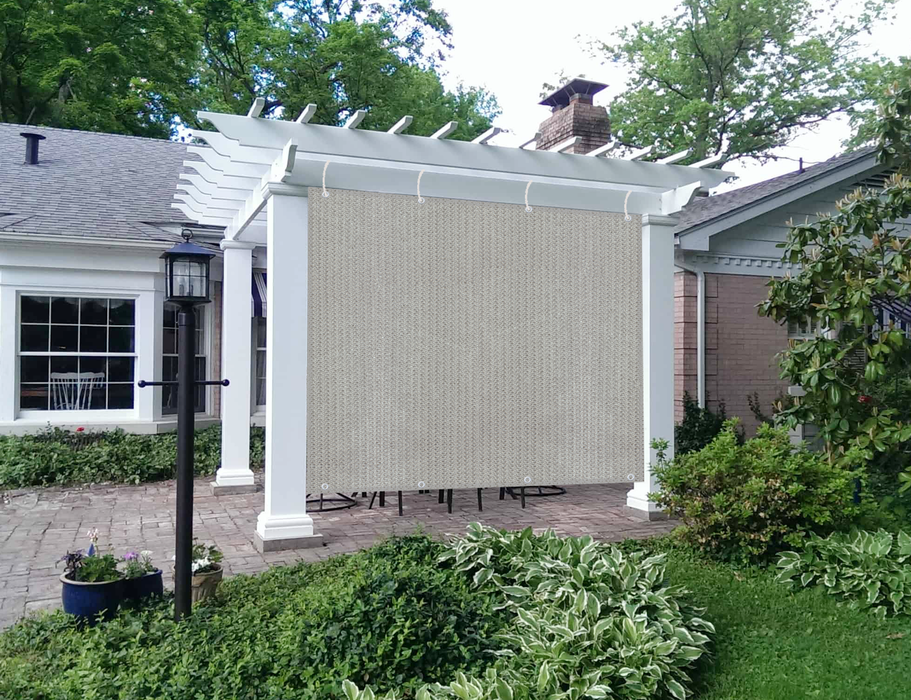 HDPE Sun Shade Cover Panel with 2-Side Grommets – Smoke Tan