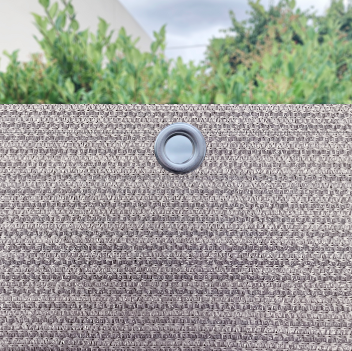 HDPE Sun Shade Cover Panel with 2-Side Grommets – Smoke Tan