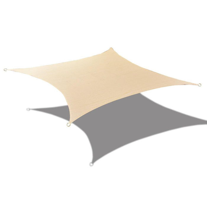 Permeable Sun Shade Sail Rectangle Canopy- UV Block Fabric Durable Patio Outdoor – Beige