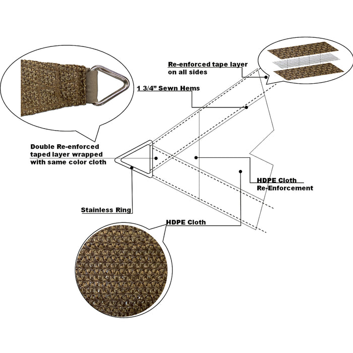 HDPE Curved-Edge Sail – Brown