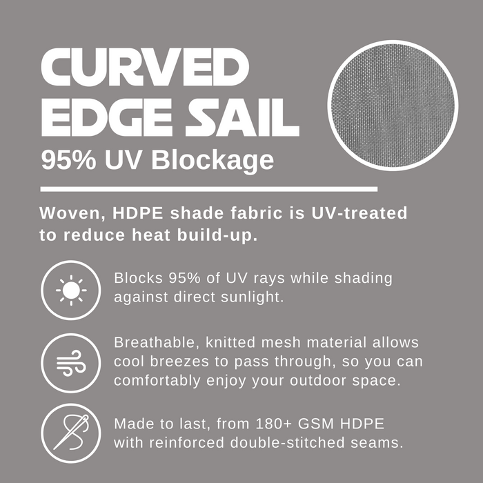 HDPE Curved-Edge Sail – Grey