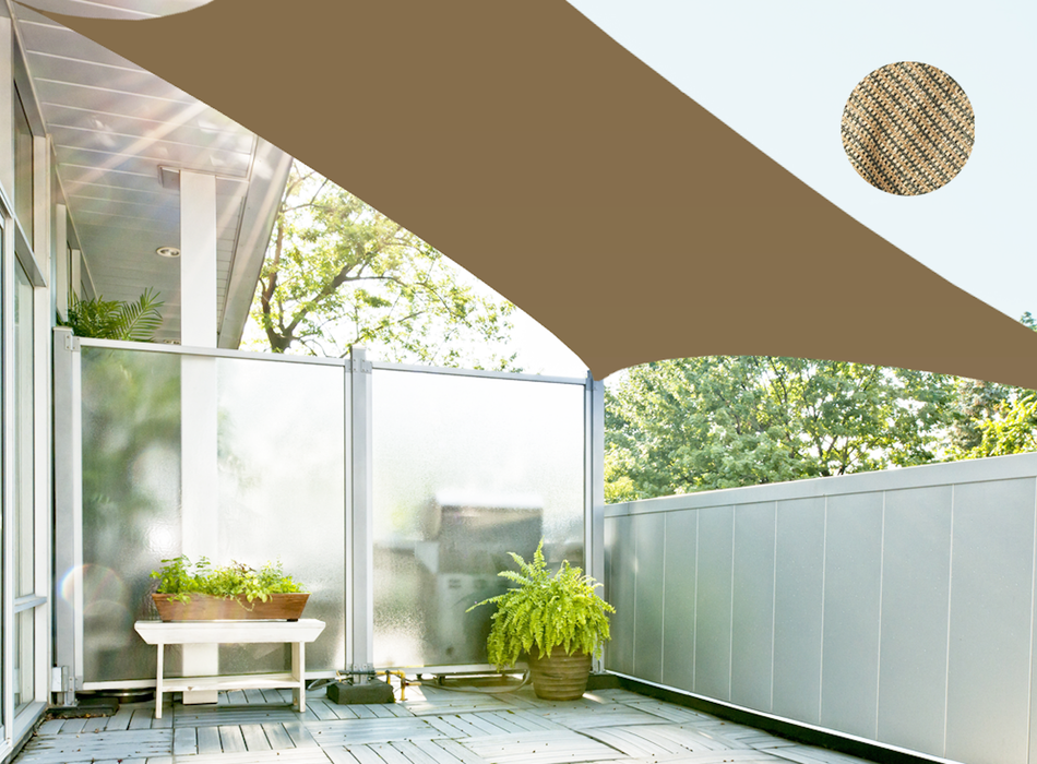 Rectangle / Square Sun Shade Sail Canopy Patio Cover UV Block Awning Heavy Duty Commercial Grade for Backyard Lawn Garden Outdoor Activities – Walnut