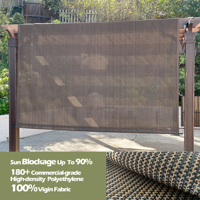 HDPE Breathable Pergola Shade Cover Replacement with Rod Pockets – Brown