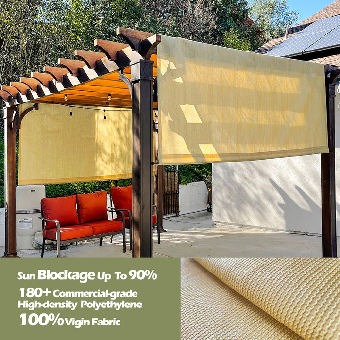 HDPE Breathable Pergola Shade Cover Replacement with Rod Pockets - Sand