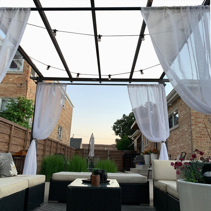 HDPE Pergola & Patio Sun Shade Cover Panel 90% Shade Cloth with Grommets – White