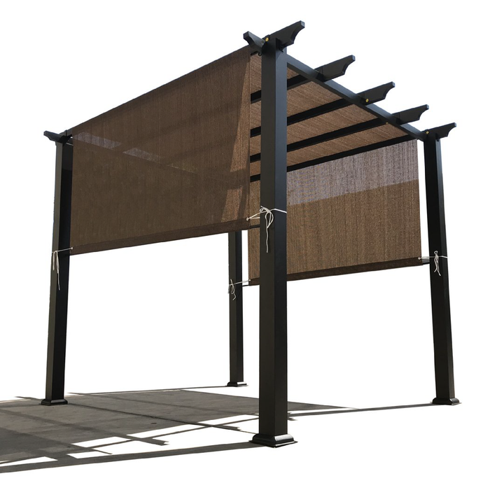 HDPE Breathable Pergola Shade Cover Replacement with Rod Pockets – Brown