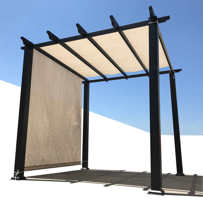 HDPE Breathable Pergola Shade Cover Replacement with Rod Pockets – Smoke Tan