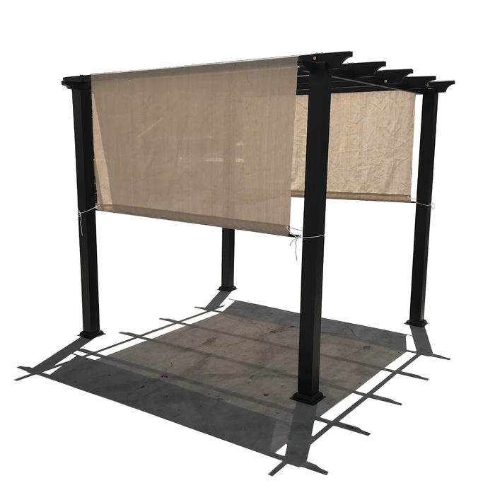 HDPE Breathable Pergola Shade Cover Replacement with Rod Pockets – Smoke Tan