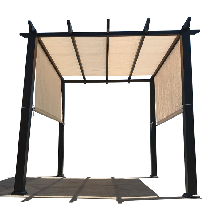 HDPE Breathable Pergola Shade Cover Replacement with Rod Pockets – Smoke Tan