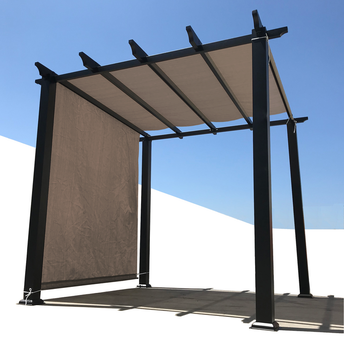 HDPE Breathable Pergola Shade Cover Replacement with Rod Pockets – Walnut