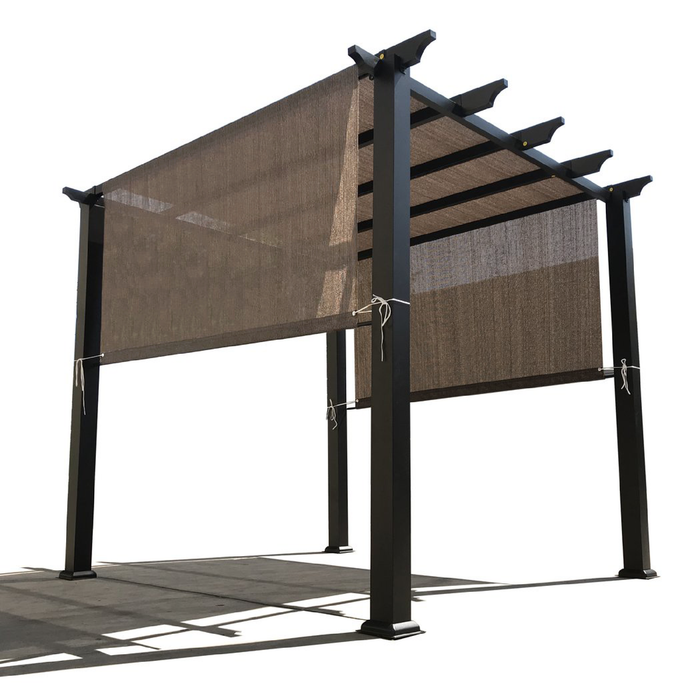 HDPE Breathable Pergola Shade Cover Replacement with Rod Pockets – Walnut