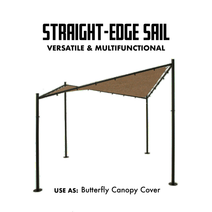 Heavy Duty Straight-Edge Rectangle Sail with Grommets on 4 Sides – Brown