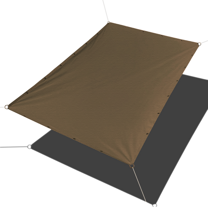 Heavy Duty Straight-Edge Rectangle Sail with Grommets on 4 Sides – Brown