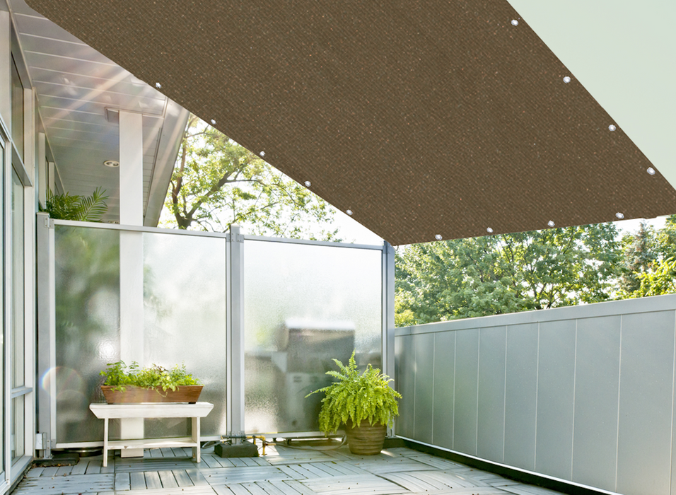 Heavy Duty Straight-Edge Rectangle Sail with Grommets on 4 Sides – Brown
