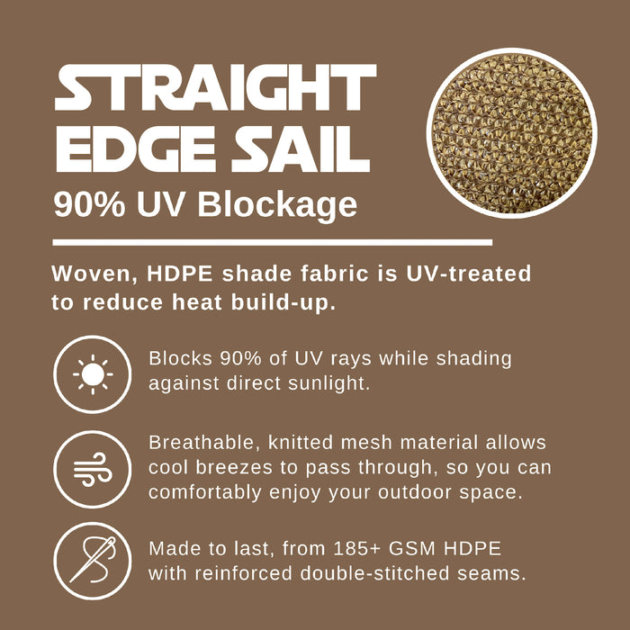HDPE Straight-Edge Rectangle Sail – Walnut