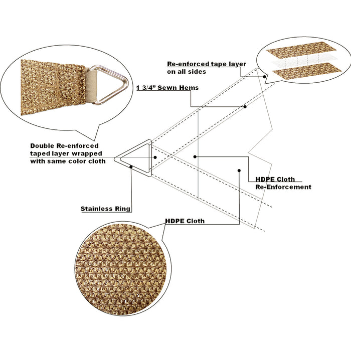 HDPE Straight-Edge Rectangle Sail – Walnut