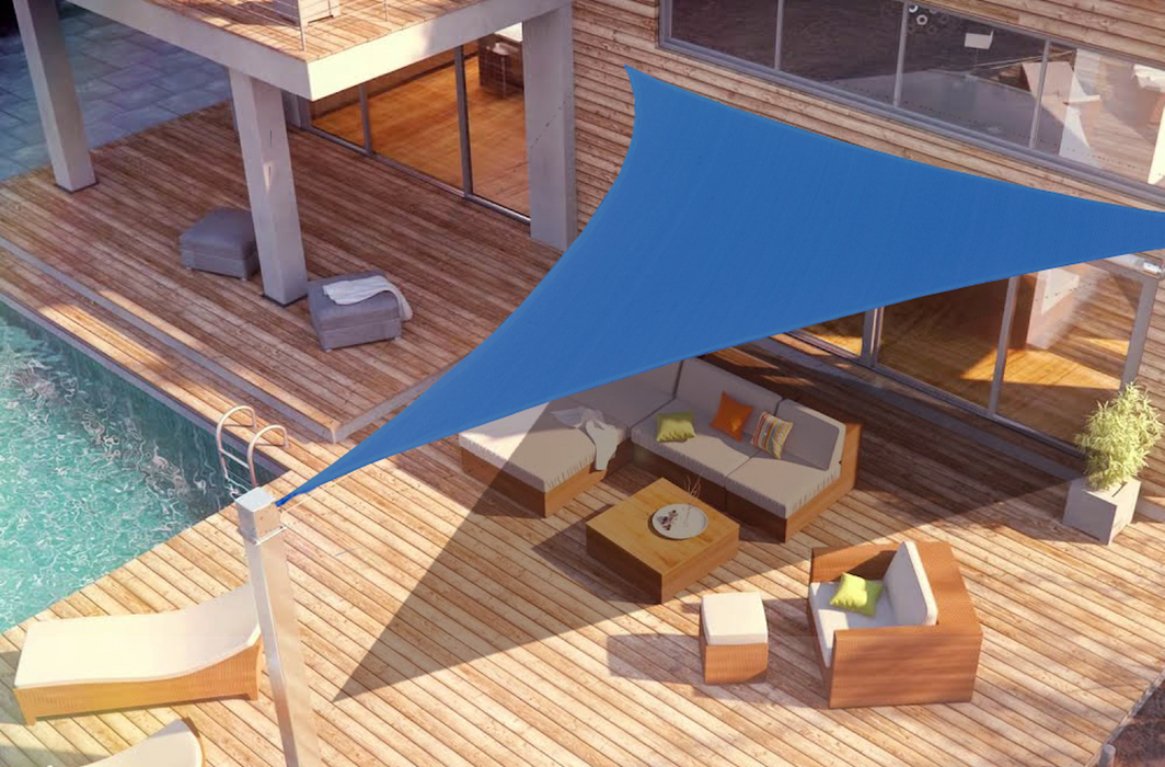 HDPE Triangle Sun Shade Sail – Blue